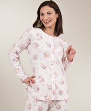 Carole Hochman Cotton Knit Pajamas - Long Sleeve Antique Garden