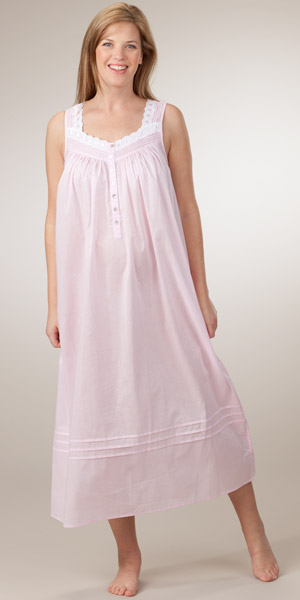 Eileen West Sleeveless Cotton Lawn Ballet Night Gown in Pink Charms