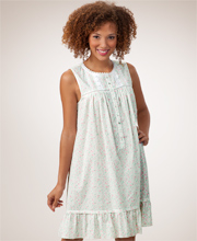 Eileen West Sleeveless Cotton Lawn Waltz Night Gown - Spring Floral