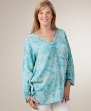 Lost River Tunic Top with Shirring by Lost River in Ocean Mist