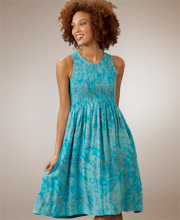 Lost River Clothing Company Sleeveless Rayon Sundress  - Aqua Batik Print