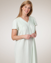 Plus Miss Elaine Silkyknit Cotton-Rich Short Nightgown - Mint