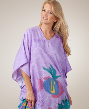 Sant&eacute; Satin Kaftans - Charmeuse Caftan One Size in Lilac Sea