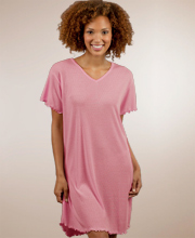 ComfySleep Wildbleu Moisture-Wicking Nightshirt - Wild Rose Pointelle