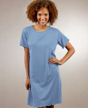 ComfySleep Wildbleu Wicking Sleepwear Hot Flash Nightgown in Twilight Blue