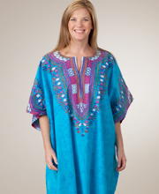 Peppermint Bay 100% Cotton Caftan - Turquoise Splash