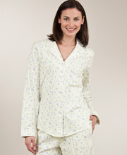 Sale - Eileen West  Dreamtime Jersey Cotton Knit Long Sleeve Pajamas - Morning Glory