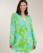 Plus Beach Cover-up Big Shirt for Women by I Can Too -  Palm Beach