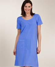 I Can Too Short Sleeve Dress or Beach Cover Up Cotton Knit Neck - Peri Scoop Neck