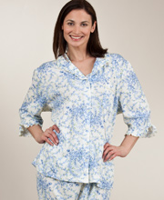 Special - Plus Karen Neuburger Pajamas Knit Cardigan  in Wedgewood Vine