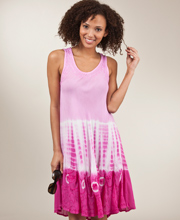 Sale - Raya Sun Plus Size Beach Sun Dress Beach Cover-Up - Pink Tie-Dye