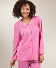 Shadowline Petals Long Sleeves Pajamas - Rosy Pink