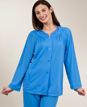 Plus Shadowline Petals Long Sleeves Pajamas - Sapphire
