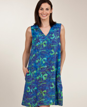 Bali Batiks Sleeveless Polo Shirtdress - Island Keys Print