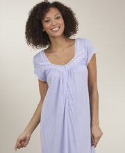 Eileen West Sleepwear - 100% Modal Knit Mid-length Lavender Mist Gown 