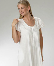 la cera white cotton batiste nightogwn