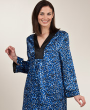 Oscar de la Renta Satin Charmeuse Zip Caftan - Speckled Sapphire