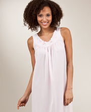 Shadowline Petals Sleeveless Waltz Nightgown - Pink Embroidered Gown