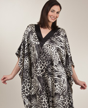 Satin Charmeuse Caftan - One Size in Zebra Print