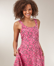 Eagle Ray Traders Sleeveless Batik Tie-Back Dress with Godet Insets - Watermelon