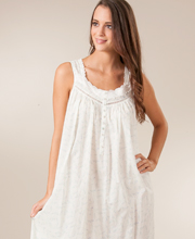 Only Size M & L Eileen West Sleeveless Cotton Long Sweet Pea Print Gown