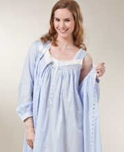 Sale Eileen West Cotton Lawn Ballet Nightgown and Robe Peignoir Set - Sweet Pea Solid Lilac