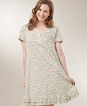 Karen Neuburger Cotton-Rich Night Gown - Short in Candy Apple Print