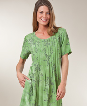 Rayon Short Sleeve Tie Back Dress by La Cera - Mint Garden