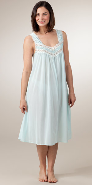 Sale - Aqua Waltz Gown by Miss Elaine - Sleeveless Silk Essence
