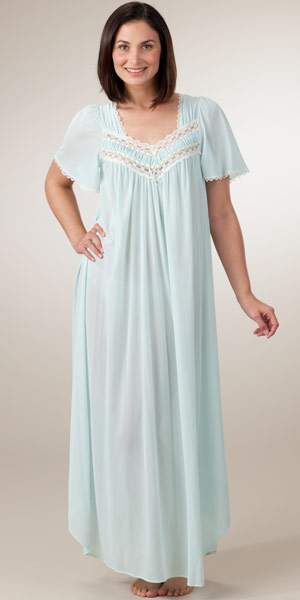 miss elaine silk essence long nightgown