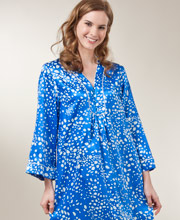 Oscar de la Renta Satin Charmeuse Zip Caftan - Sea Bubbles