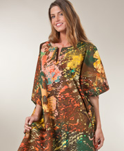 100% Cotton Lounger Caftan by Peppermint Bay in Aruba Rum