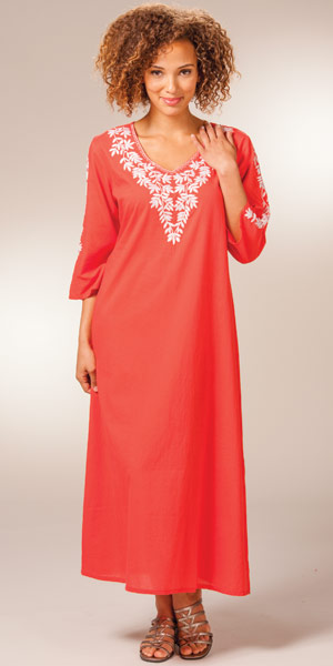 long sleeve cotton kaftan