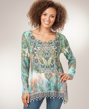 Tunic Tops - Sienna Rose Women's Long Sleeve Knit Top in Enchanted