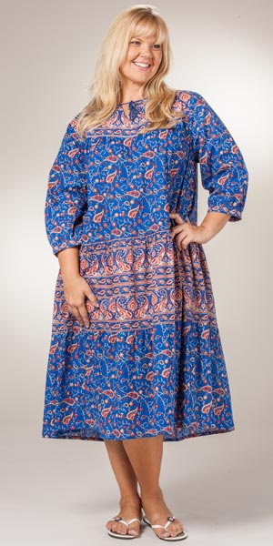 cotton house dresses plus size