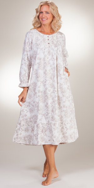 long sleeve flannel gowns