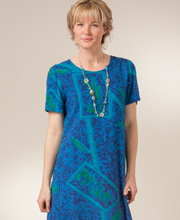 La Cera Dress - Short Sleeve Casual Long - Blue Paradise