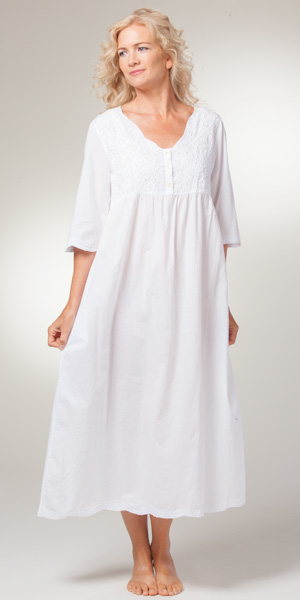 white fleece gown
