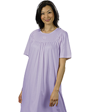 SWEET DREAMS SALE Calida Cotton Knit Nightgown Short Sleeve in Lilac
