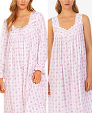 Eileen West (Size S) Cotton Lawn Nightgown & Robe Peignoir Set in Rosalie Stripe <b>(click for bonus)</b>