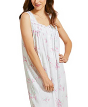 Sleeveless Eileen West Cotton Modal Knit Long Nightgown in Pink Glory 