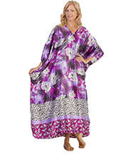 Winlar Caftans - Silky Satin Lounger Kaftan in Heather