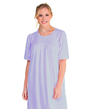 Calida Cotton Nightgown Knit Short Sleeve Nightgown in Lilac