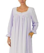 Eileen West Flannel Nightgown - Long Sleeve in  Peri