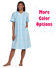 Plus Miss Elaine Women's Short Seersucker Robe with Pockets - Snap Front and Short Sleeves in Varied Colors