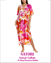 Suisai Caftan in White Multicolor Print