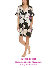 Majestic Orchid Sleepshirt in Black Print (Sizes Small & Medium)