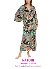 Peizuri Caftan with Pockets in Black Multicolor Print