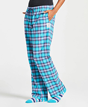 Life is Good Women's Island Blue Plaid Classic Sleep Pants | 100% Cotton