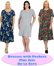 Plus La Cera Dresses with Pockets